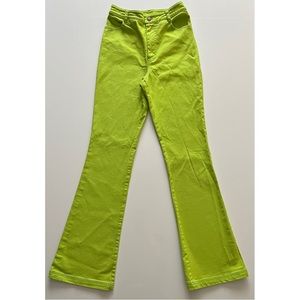 The Wolf Gang moscoso bootcut jeans, lime green, xs/24